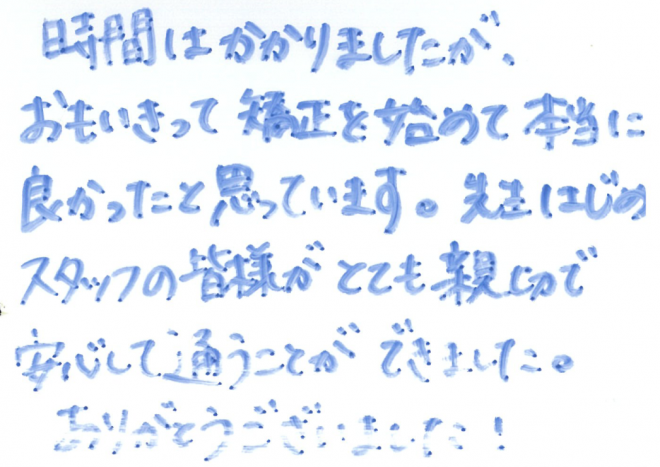 患者さまの声（159）